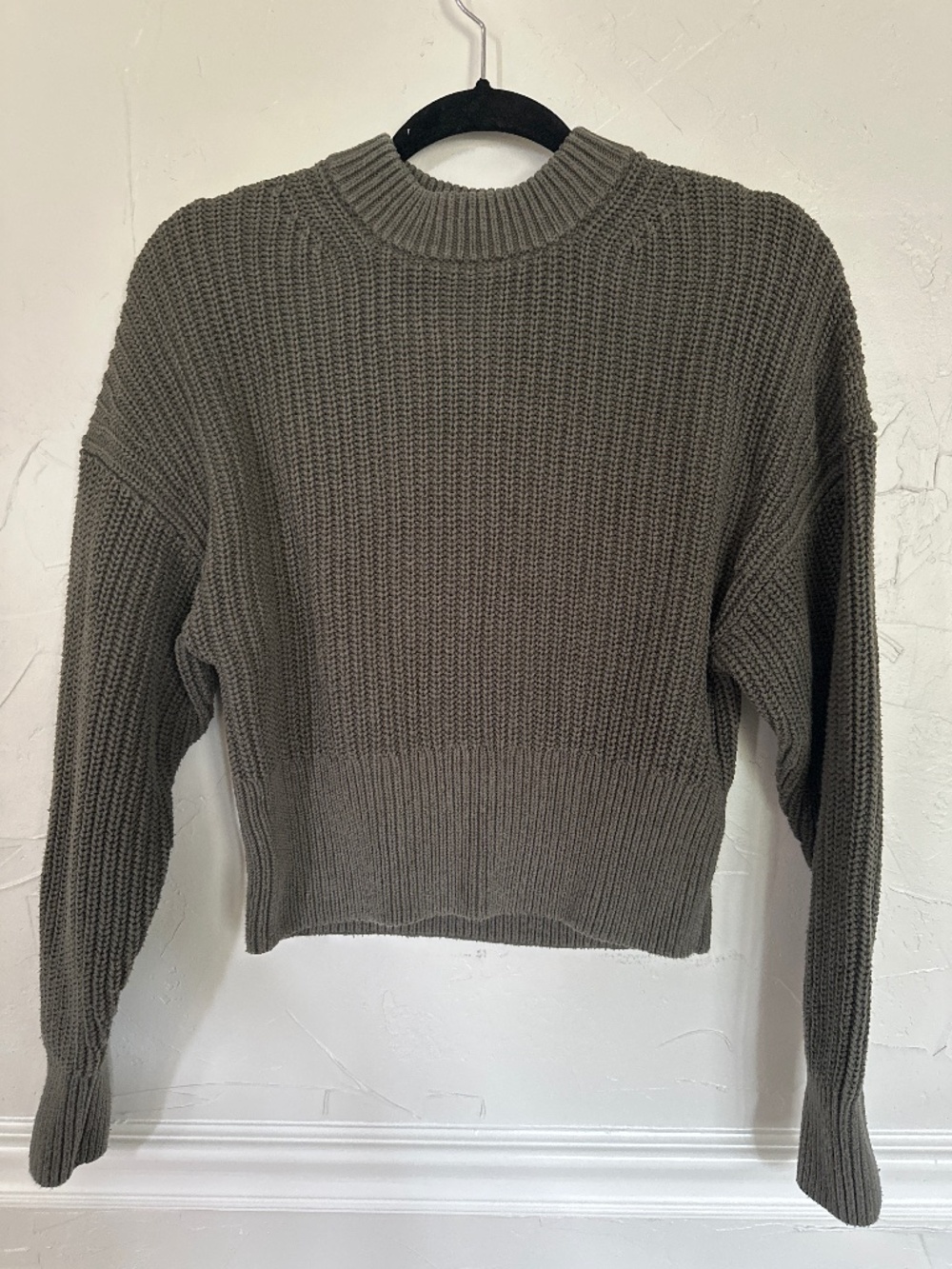 Everlane Ribbed Mock Neck Cropped Sweater XS